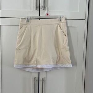 Peter Millar Cream Athletic Skort with White Trim